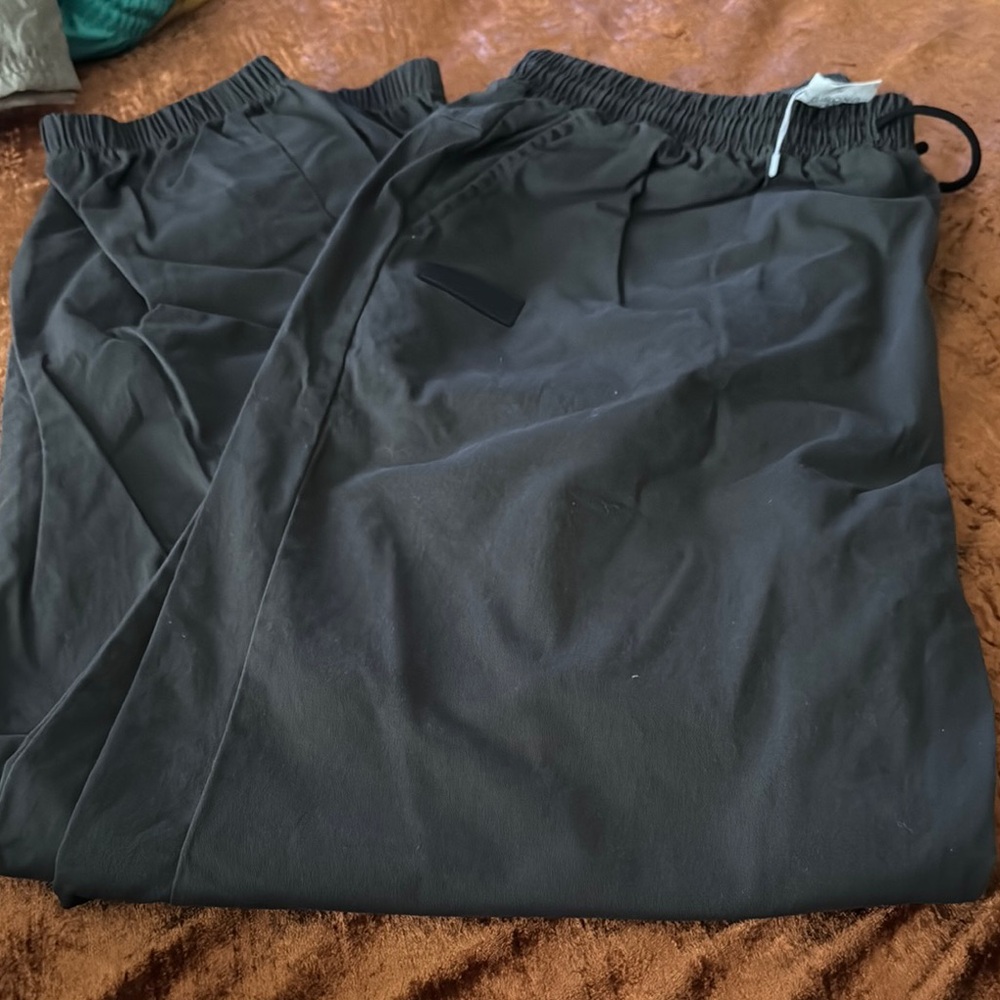 Black Joggers with Elastic Waistband and Lightweight Fabric